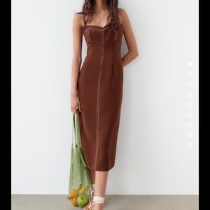 Zara Topstitch Tube Dress, size XS